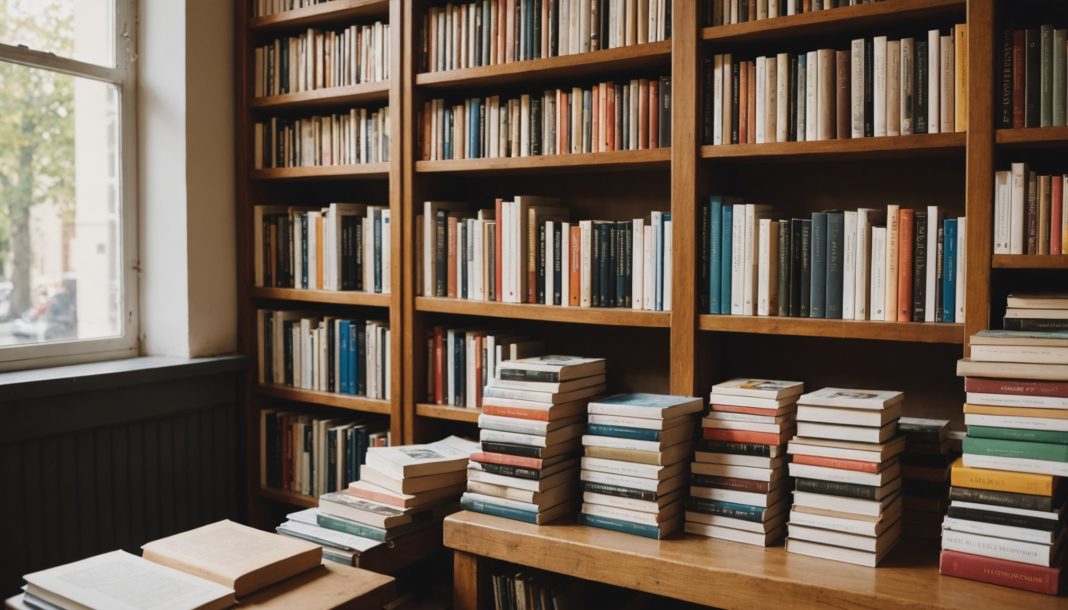 Librairie française et piles de romans de la rentrée littéraire 2026