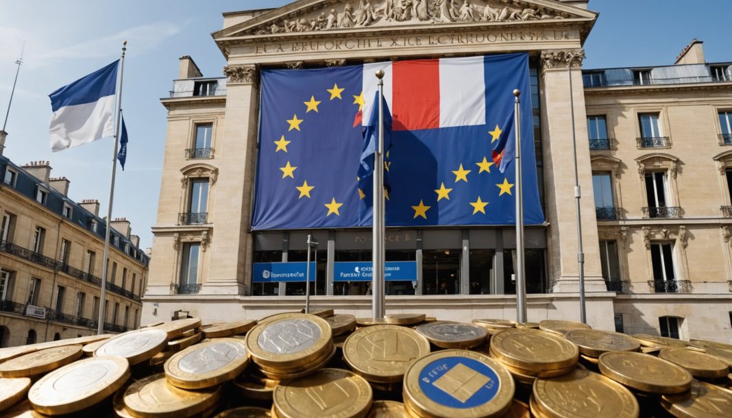 Illustration éditoriale sur l'économie française et la notation financière