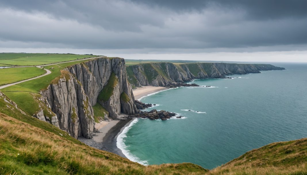 Côte bretonne fraîche et verdoyante, symbole de la tendance coolcation en France