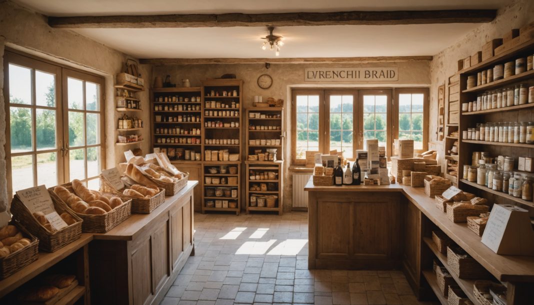 Comptoir de La Poste installe dans une epicerie de village en zone rurale