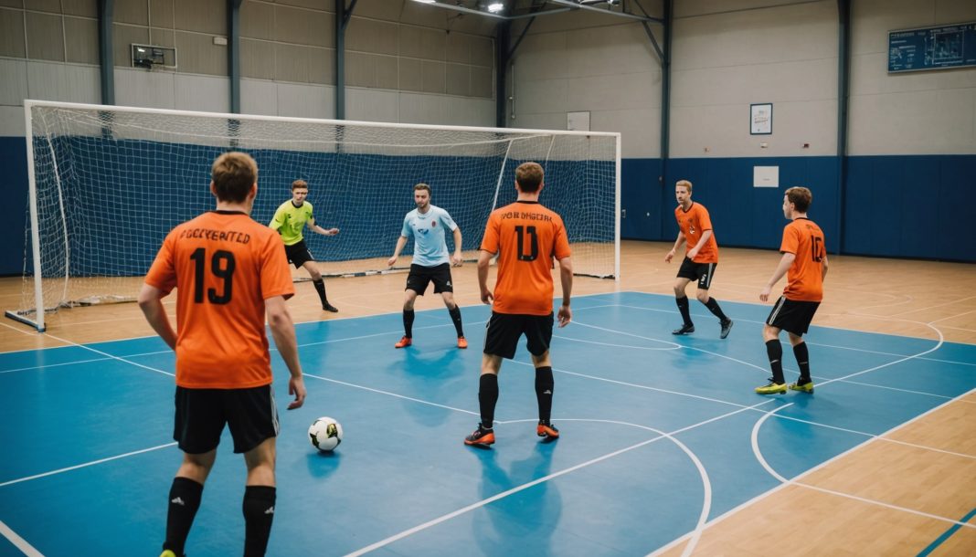 Joueurs de cécifoot en action lors d'un match du Championnat d'Europe 2026 à Strasbourg