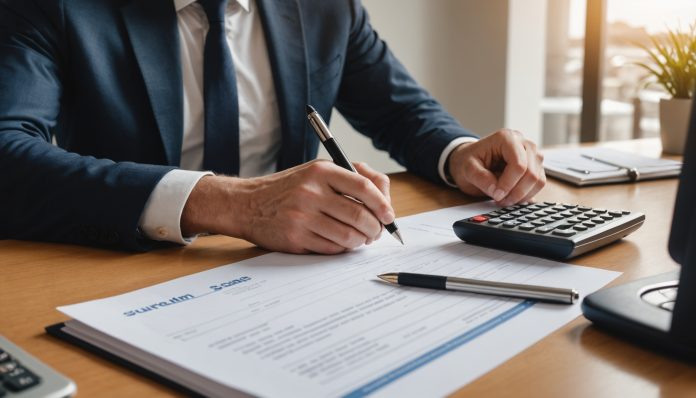 Réforme du crédit à la consommation en France Personne signant un contrat de crédit à la consommation dans une agence bancaire
